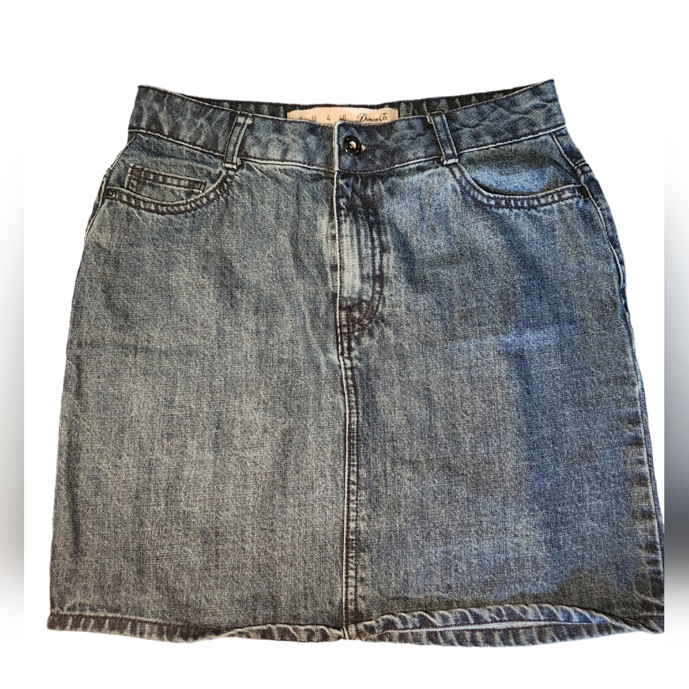 Denim‎ Skirt Womens Pockets Casual Blue Jean Skirt Classic Style